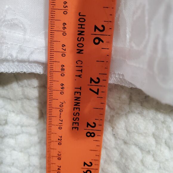 Siren Lily White Floral Lined Sheer Lace 3/4 Sleeve Open V Neck Blouse 2X - Picture 14 of 16